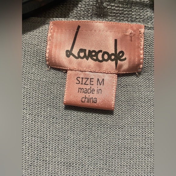 Lovecode size medium Gray Long Cardigan three-quarter sleeve with Pockets - Picture 3 of 4